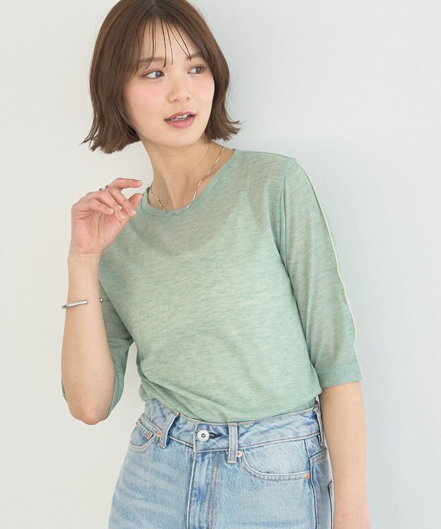 earth music&ecology ハイショクメロートップス Light Green