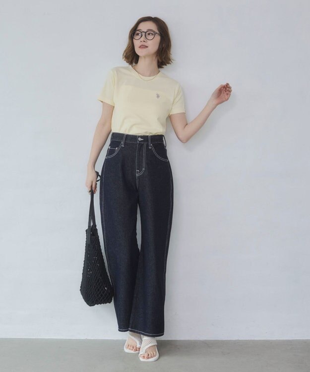 WEGO 【SMLサイズ展開】U.S. POLO ASSN.別注コンパクトTシャツ ライトイエロー