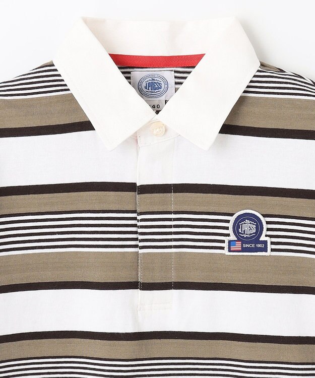 J.PRESS KIDS 【140-170cm】ボーダー ポロシャツ グレーベージュ系1