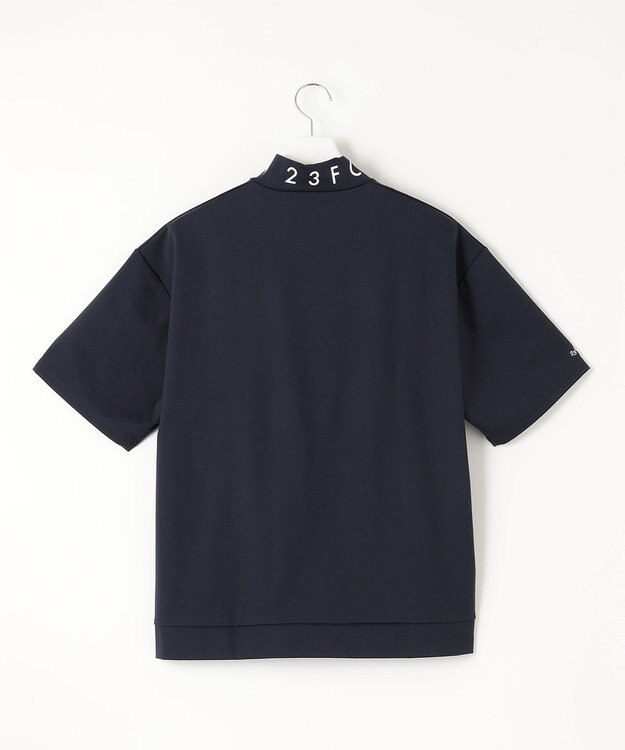 23区GOLF 【23Fondation/MEN】【UVケア】衿ロゴ モックネックシャツ ネイビー系