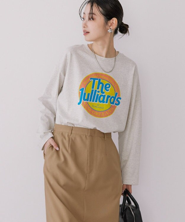 AMERICAN HOLIC サークルロゴプリントロングＴシャツ Oatmeal