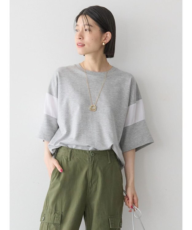 AMERICAN HOLIC 異素材ラインカットプルオーバー2 Light Gray Mixture