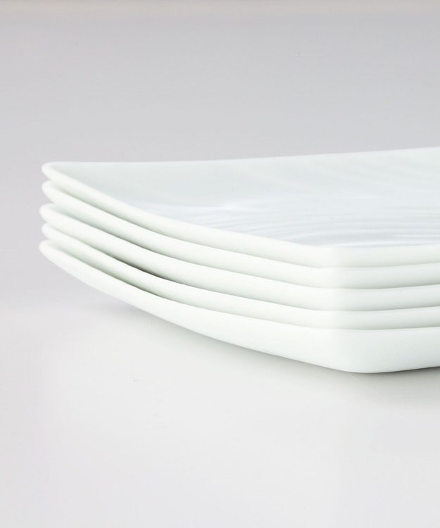 たち吉 【たち吉】白磁さらさ 焼物皿〈5枚〉 美濃焼 ホワイト×ホワイト