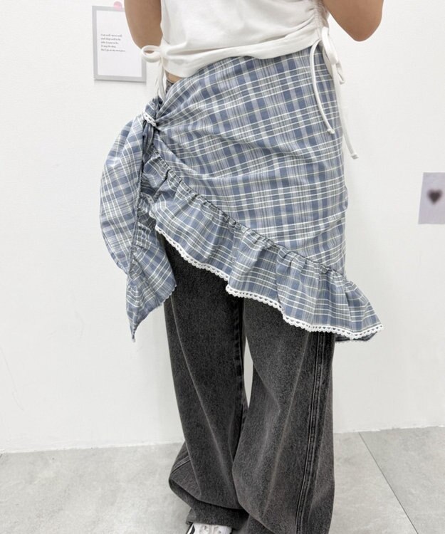 WEGO マルチWAYフリルBIGスカーフ サックス