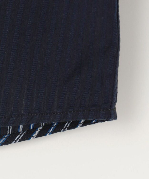 JOSEPH ABBOUD 【キングサイズ・2WAY/】ライトリバーシブルストライプシャツ ネイビー系1