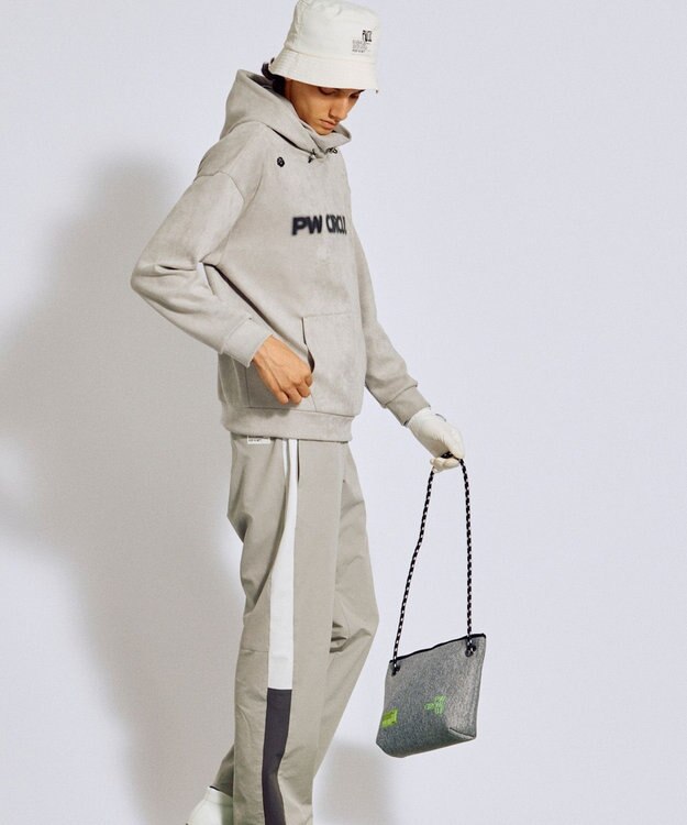 PW CIRCULUS 2025 NEW！【手洗い洗濯可】【MEN】キャットグラフィック スエードライク デタッチャブルフーディ ゴルフ グレー系