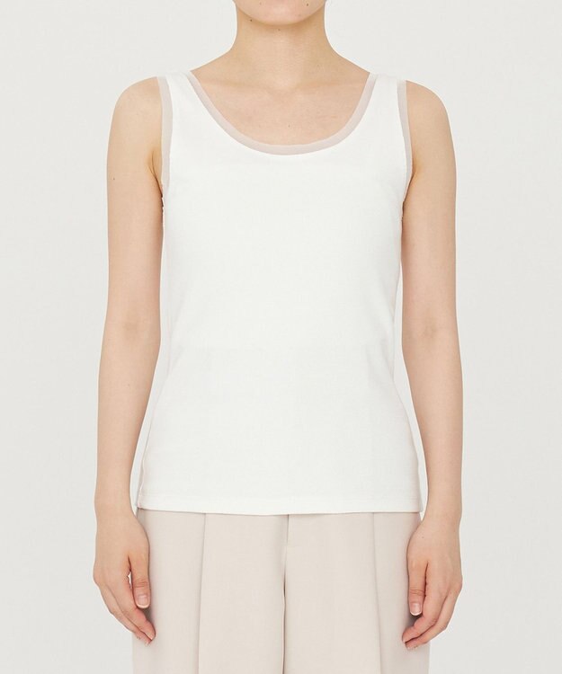 uncrave チュールコンビ タンクトップ（uncrave STANDARD） ホワイト