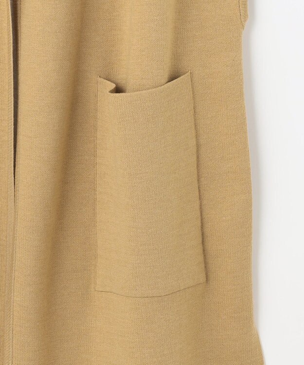 自由区 【洗える】リバーシブルニットジレ キャメル系