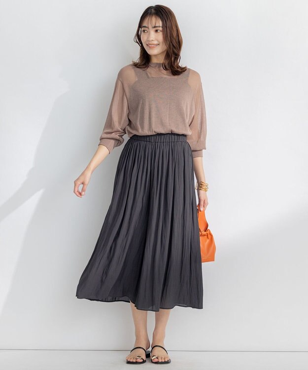 組曲 L 【洗える・2WAY】シアーニット カーディガン ブラウン系