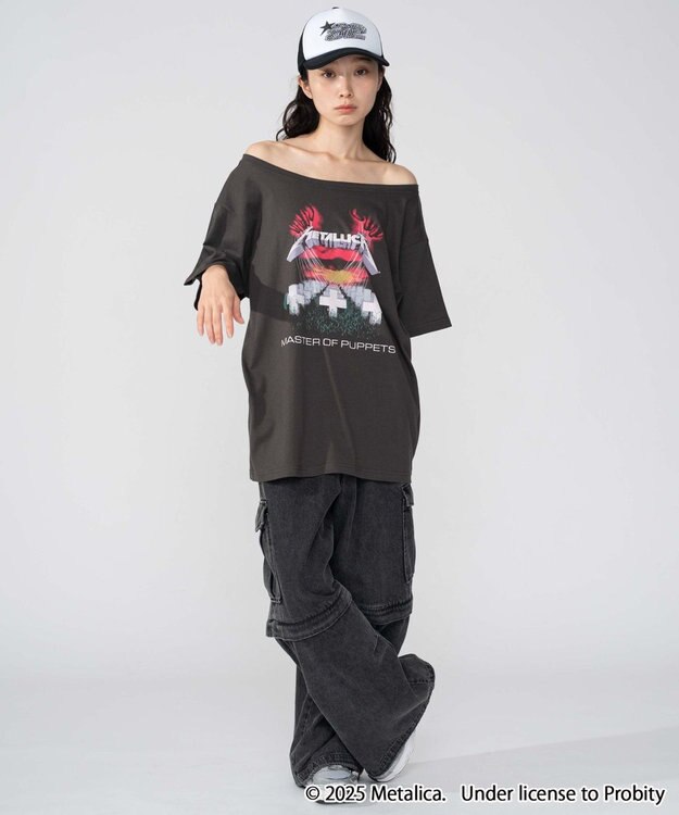 WEGO 別注MetallicaオフショルビッグT 柄2