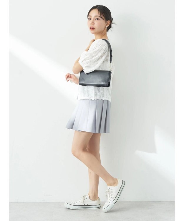 earth music&ecology コンパクトレースカーディガン White