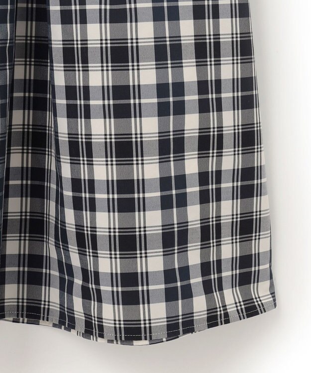 23区 【洗える】ナイロンチェックタフタ タックスカート モノトーンチェック