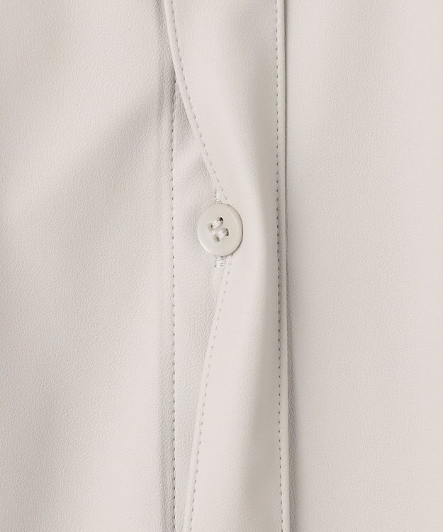 ICB 【洗える】 ライトフェイクレザー シャツ トープ系