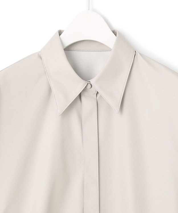 ICB 【洗える】 ライトフェイクレザー シャツ トープ系