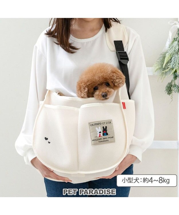 PET PARADISE リサとガスパール メッシュスリング 《ホワイト》 Ｍ 小型犬 約4～8㎏ ホワイト