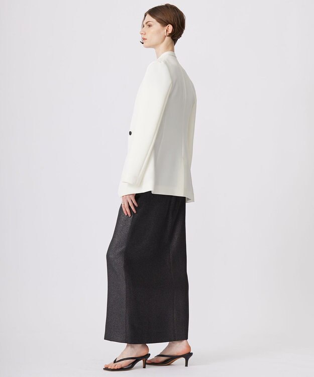 ICB 【洗える】トリプルクロスツイル ノーカラージャケット オフホワイト系