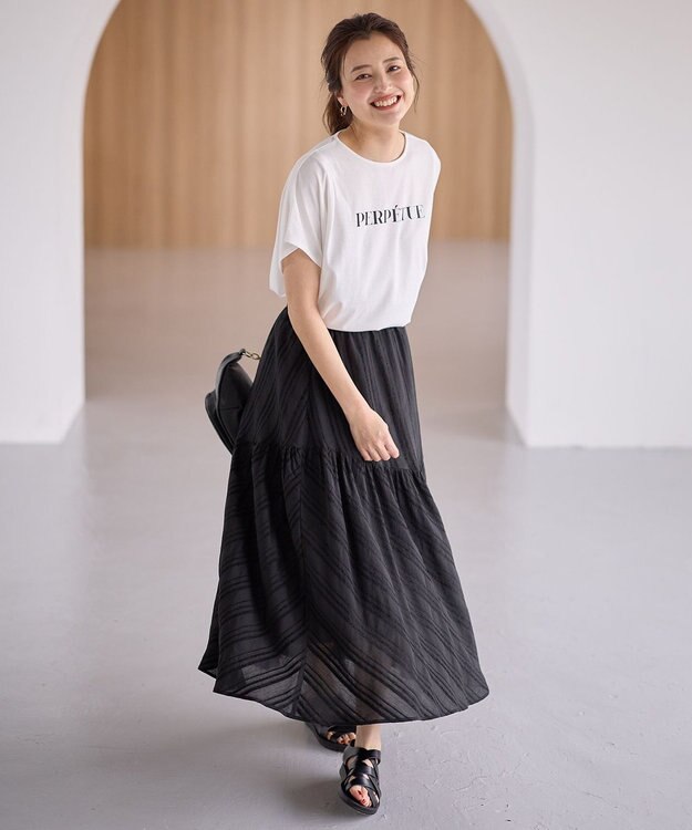 ANY 【洗濯機可/UVケア/接触冷感】フレンチスリーブロゴ・カラーTシャツ オフロゴ