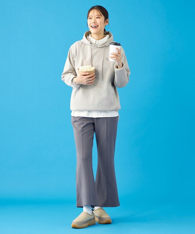 SHARE PARK LADIES 【UVカット・吸水速乾・ストレッチ・軽量・アンチピリング 】ダンボールフードパーカー（S・Mサイズ） ベージュ系