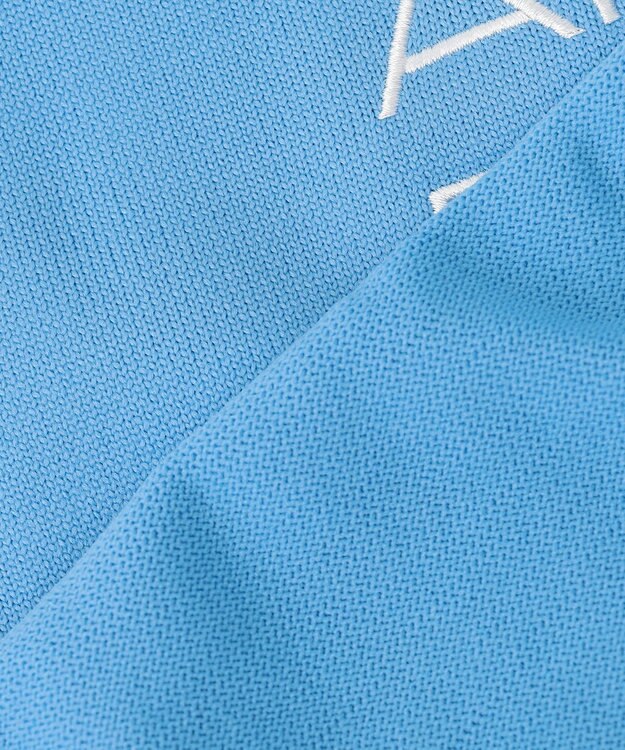 23区GOLF 【MEN】【ウォッシャブル】ロゴインターシャ ポリエステルニット スカイブルー系