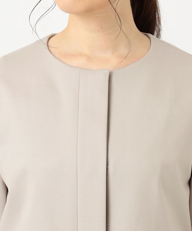 自由区 L 360°FREEウォッシャブノーカラージャケット ベージュ系