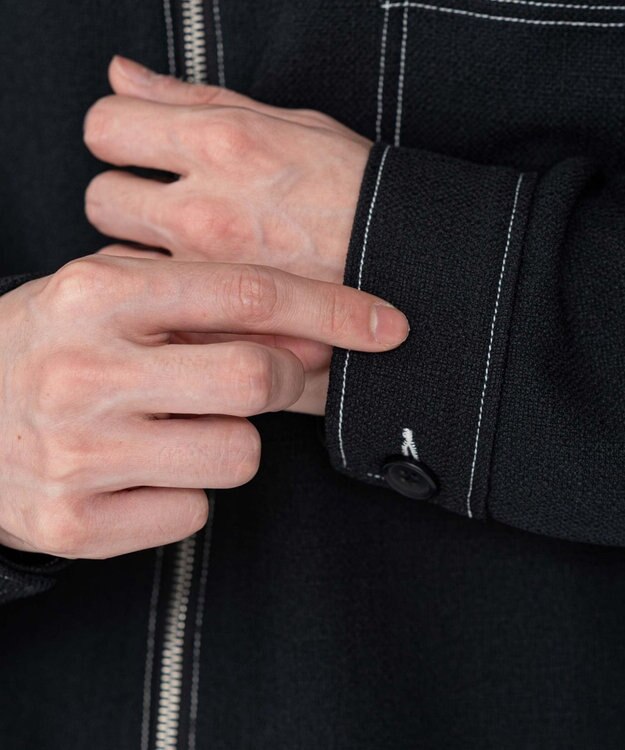 WEGO 【ユニセックス着用ITEM/MLサイズ展開】カラーステッチシャツジャケット ブラック