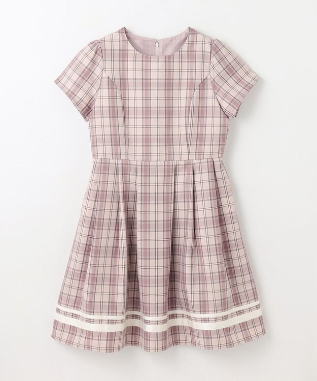 ANY KIDS 【2点セット】セーラージャケット+チェックワンピース ピンクベージュ