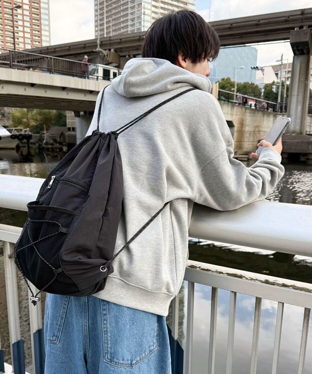 WEGO 【ユニセックス着用ITEM】コードデザインナップサック ブラック