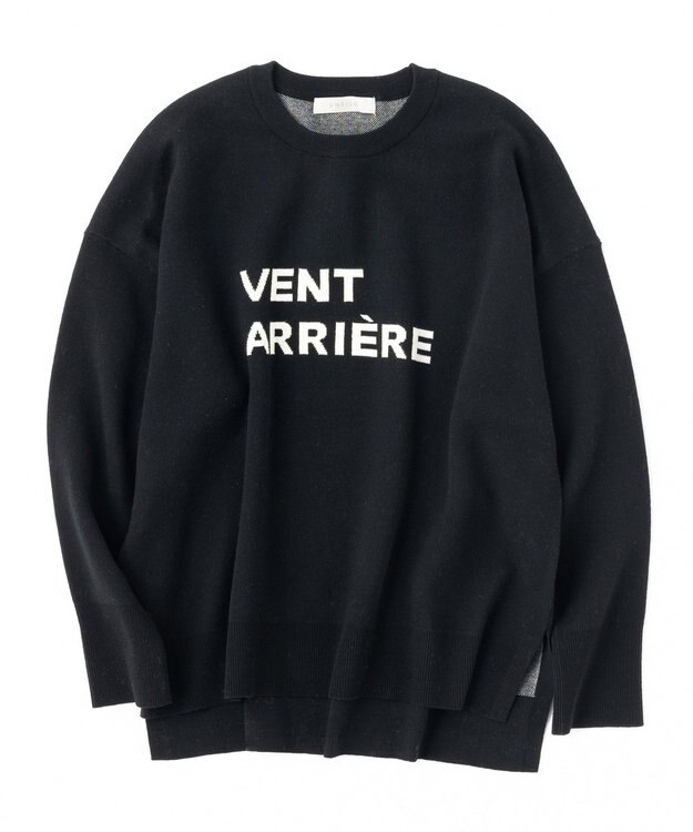 UNFILO 【新色追加】スウェットライク ロゴニット ブラック×ホワイトロゴ