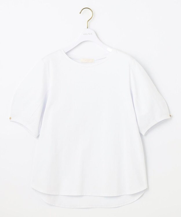 ANY SIS 【汗ジミ防止・UVケア】アーモンドスリーブ カットソー オフホワイト