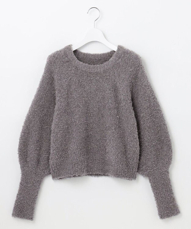Feroux 【洗える】ブークレーラグラン ニット グレー系