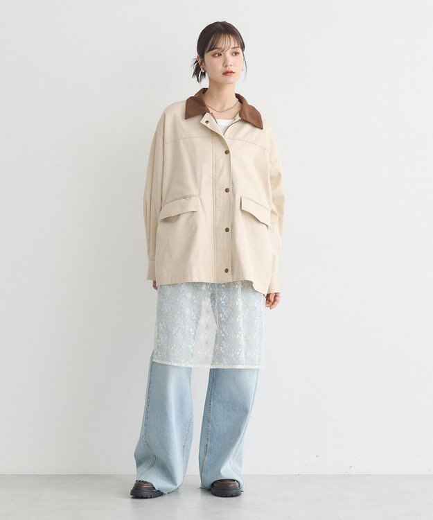 earth music&ecology ハンティングジャケット Ivory