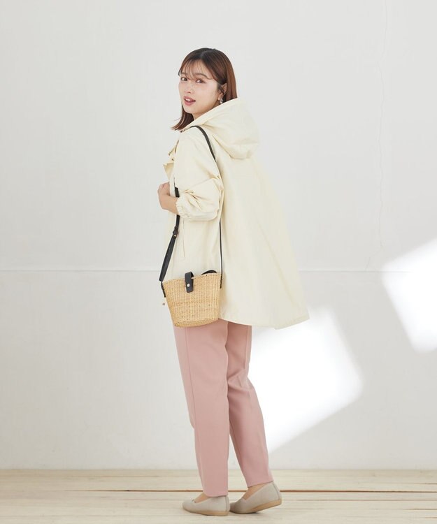 Tiaclasse L 撥水ドロストマウンテンパーカー アイボリー