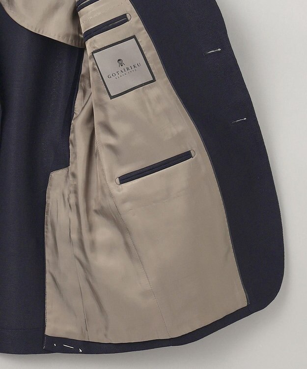 GOTAIRIKU 五大陸オリジナル素材 【防シワ/通気性抜群/ストレッチ】カラミSOLOTEXブレザー ネイビー系