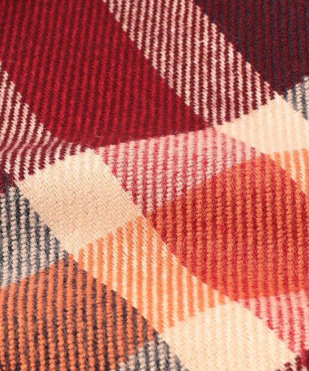 JOSEPH ABBOUD 【フランス製】マルチカラーチェック ストール オレンジ系4