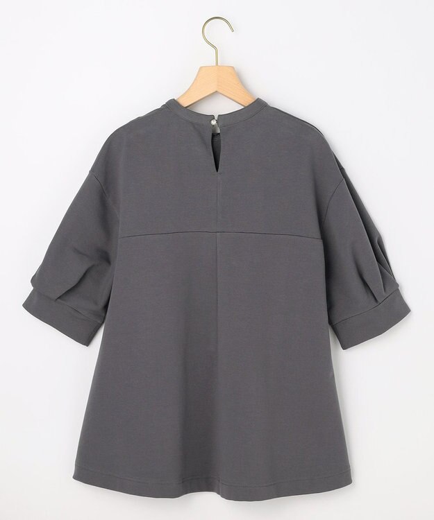 組曲 S 【先行予約・2WAY】レース襟フレンチテリーフレア カットソー チャコールグレー系