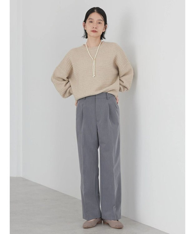 AMERICAN HOLIC 美・美・美あったかタックワイドパンツ Gray Mixture