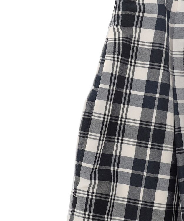 23区 【洗える】ナイロンチェックタフタ タックスカート モノトーンチェック