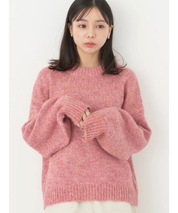 earth music&ecology ファンシーヤーンメランジプルオーバー Pink