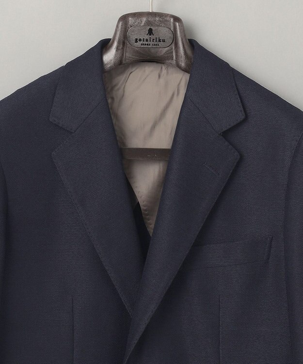 GOTAIRIKU 五大陸オリジナル素材 【防シワ/通気性抜群/ストレッチ】カラミSOLOTEXブレザー ネイビー系