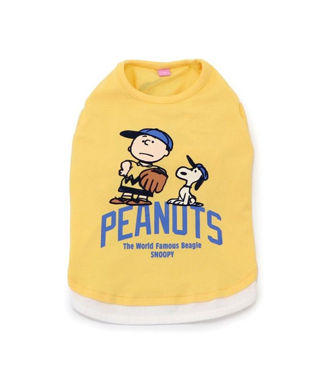 PET PARADISE スヌーピー Tシャツ 《ファインプレー柄》 黄色 小型犬 ファインプレー柄