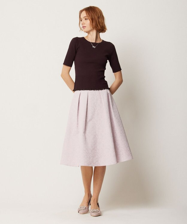 TOCCA 【WEB限定カラーあり】【消臭・洗える】RIBBON LABYRINTH JACQUARDスカート ピンク系