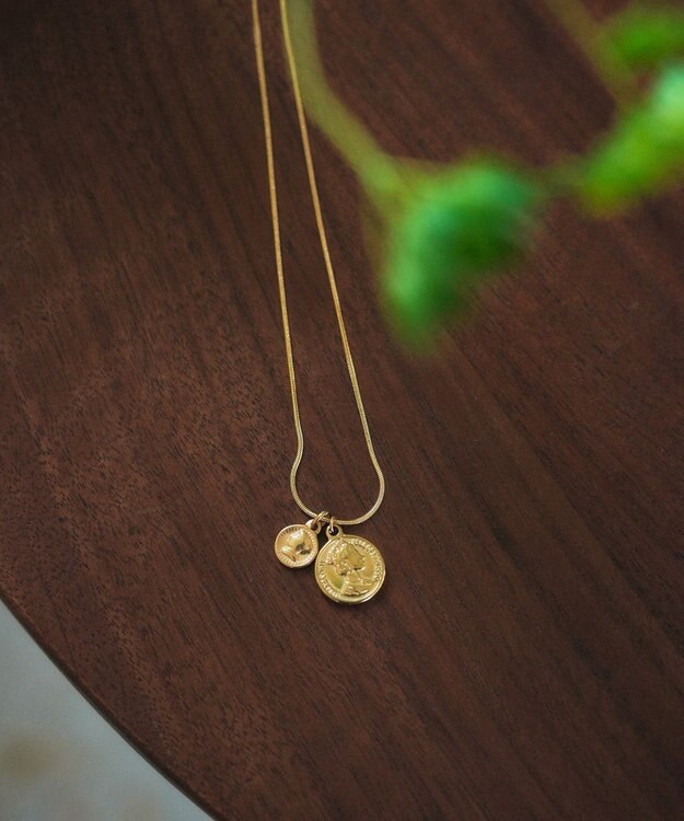 YECCA VECCA ステンレスコインネックレス Gold
