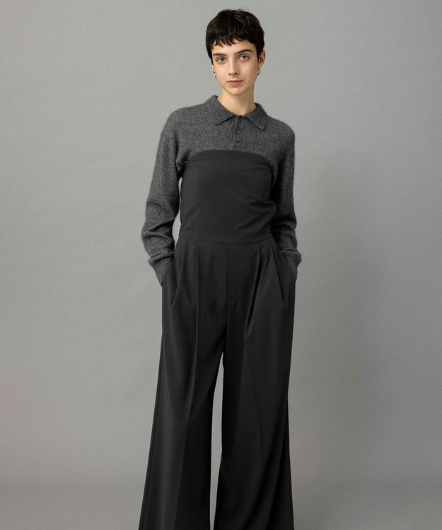 NAVE 【Nave・洗える】スパントロ ビスチェオールインワン ブラック系