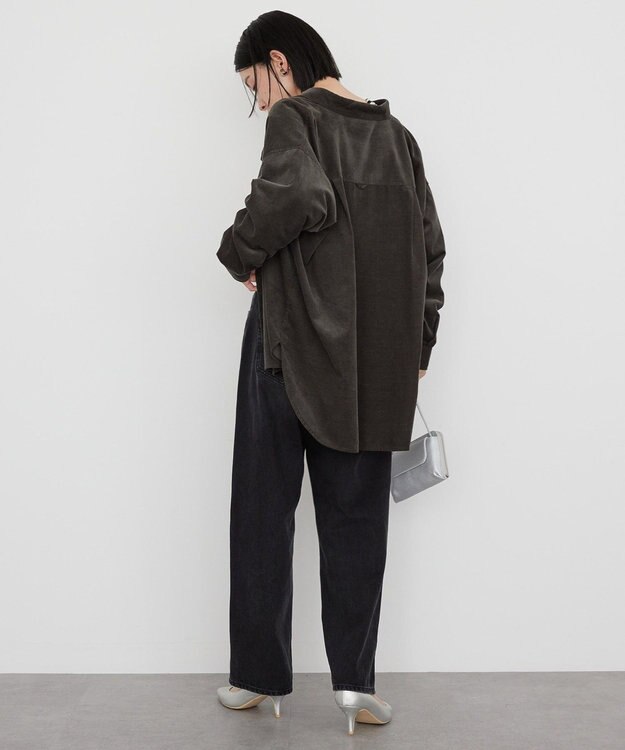 AMERICAN HOLIC Ｗポケットコーデュロイシャツ Charcoal Gray