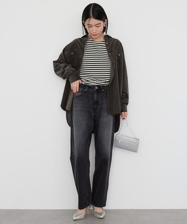 AMERICAN HOLIC Ｗポケットコーデュロイシャツ Charcoal Gray