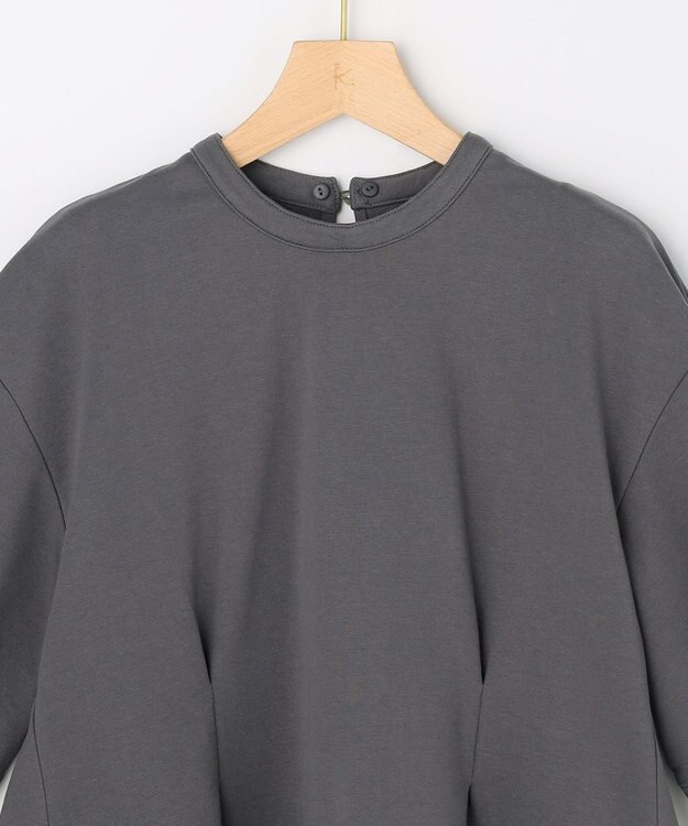 組曲 S 【先行予約・2WAY】レース襟フレンチテリーフレア カットソー チャコールグレー系