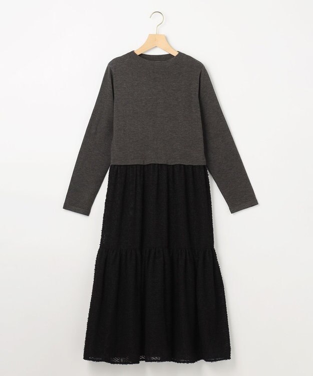 組曲 ヘアリーコンビ ワンピース グレー系