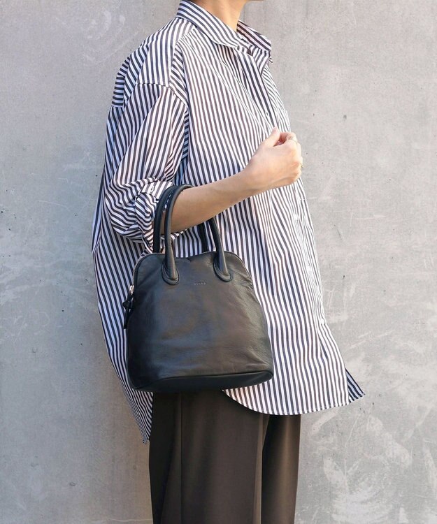 FOLNA RD ソフトレザーブガッティボストンバッグ ブラック