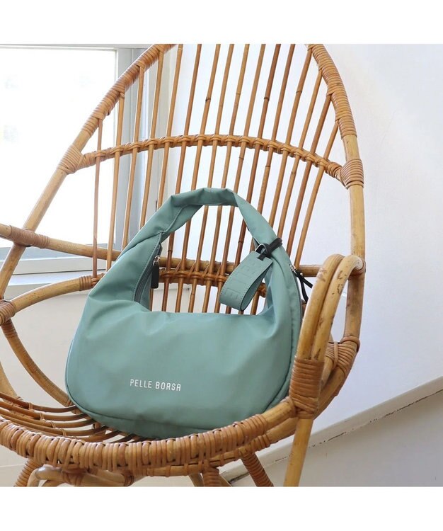 PELLE BORSA ワンハンドルラウンドバッグ Cheers 4696 アッシュグリーン