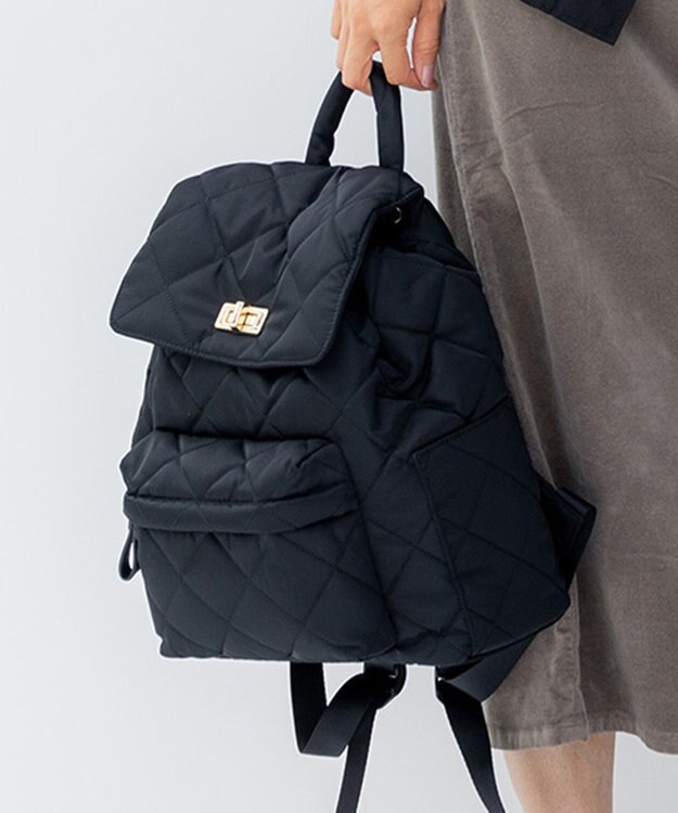 23区 キルティングナイロンバックパック ブラック系